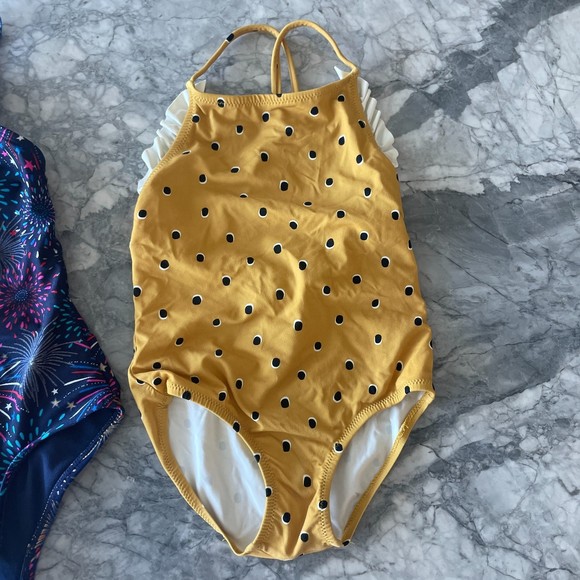 Bundle of 2 3-4 Years Kids One-Piece Swimsuit Yellow Blue Zara - Picture 2 of 9